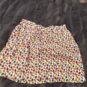 LOFT Red and Green Bubble Mini Skirt
